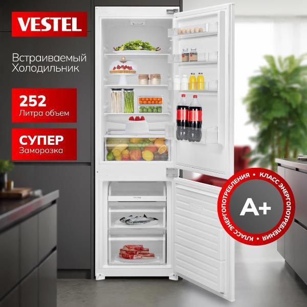 Изображение товара Встраиваемый холодильник комби Vestel VBIB2764SW