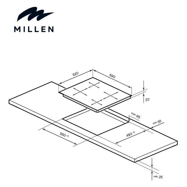 Изображение товара Встраиваемая индукционная панель независимая Millen MIH 601 BL