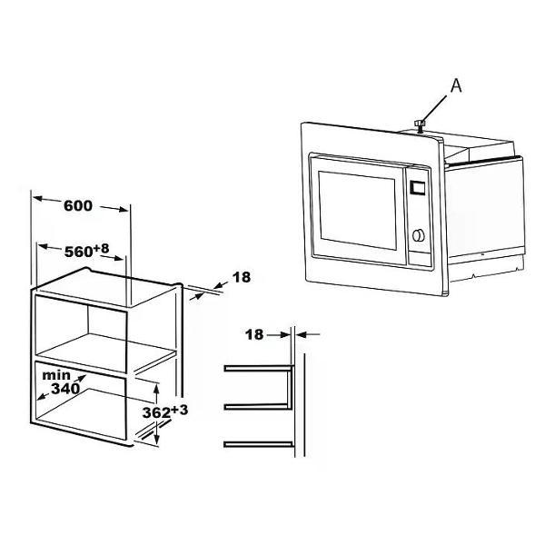 Изображение товара Встраиваемая микроволновая печь Evelux MW 201 X