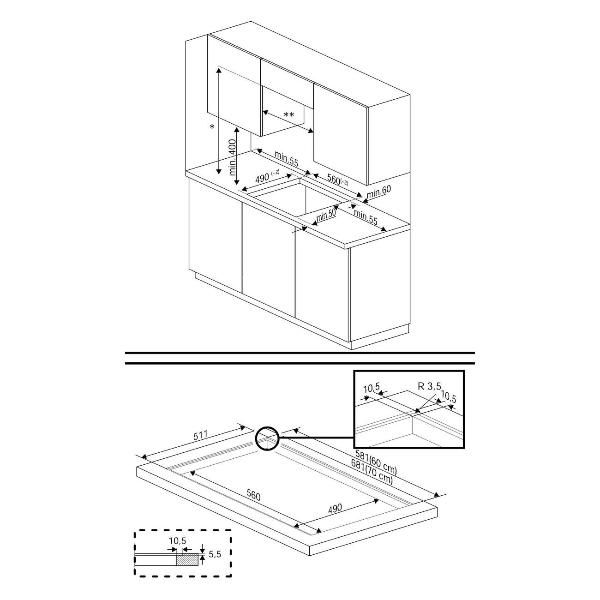 Изображение товара Встраиваемая газовая панель независимая Grundig GIGF 6234120 X