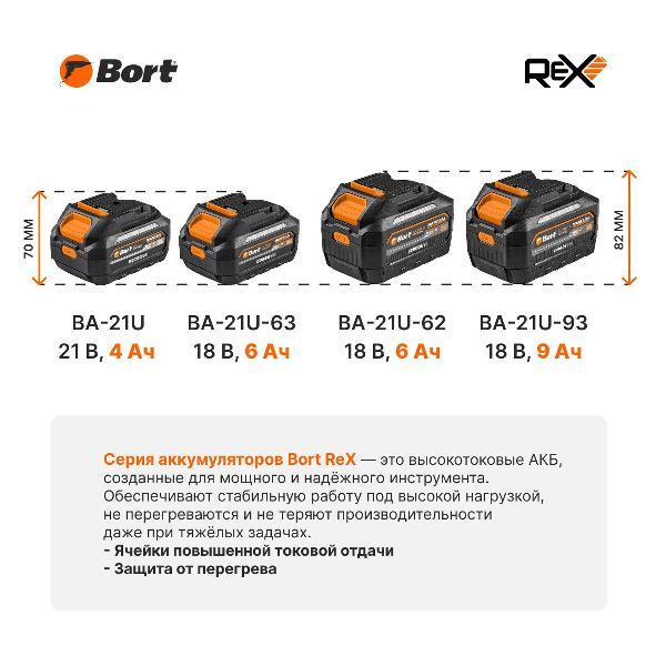 Изображение товара Аккумулятор для электроинструмента Bort BA-21U-62