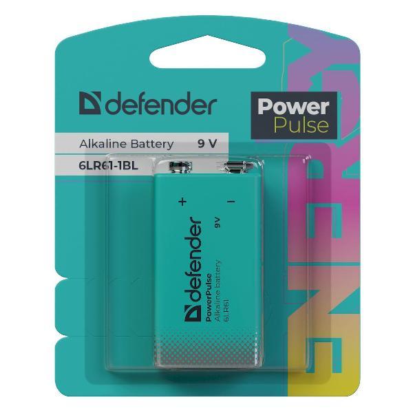 Изображение товара Батарея Defender 6LR61-1BL 9V, блистер, 1 шт., PowerPulse