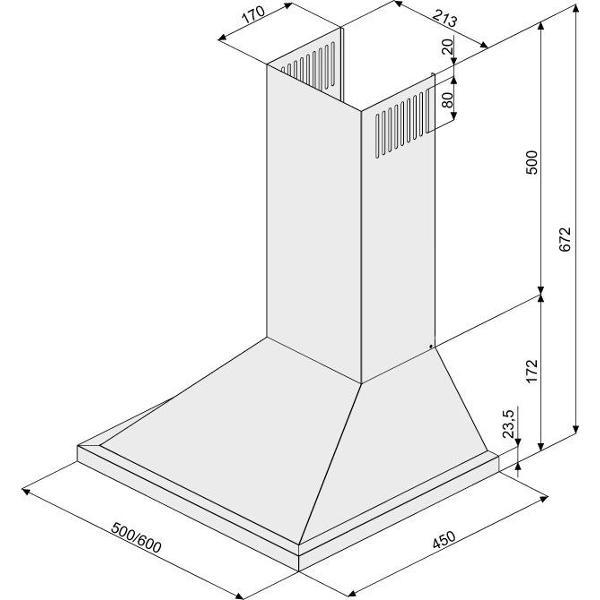 Изображение товара Вытяжка островная Krona Bella 600 inox push-button