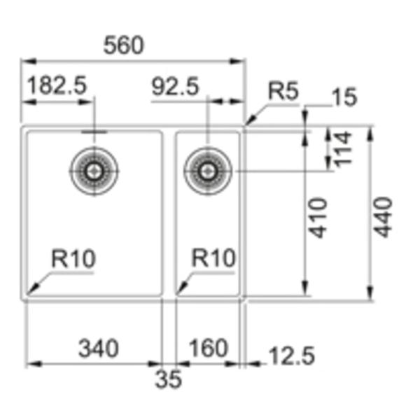 Изображение товара Мойка кухонная Franke SID 160 оникс стоп-вентиль