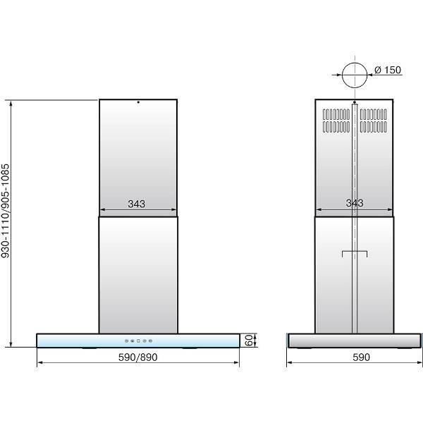 Изображение товара Вытяжка купольная (каминная) Elikor Агат Island 90Н-1000-Е4Д КВ I Э-1000-90-229