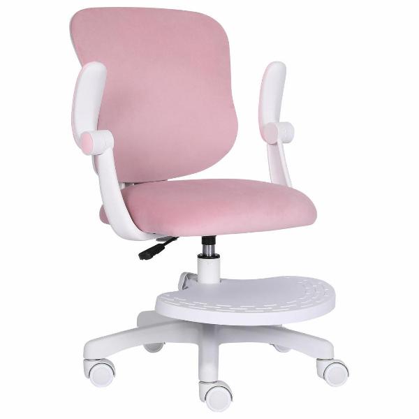 Изображение товара Кресло детское Brabix Sky, подставка д/ног велюр, розовое