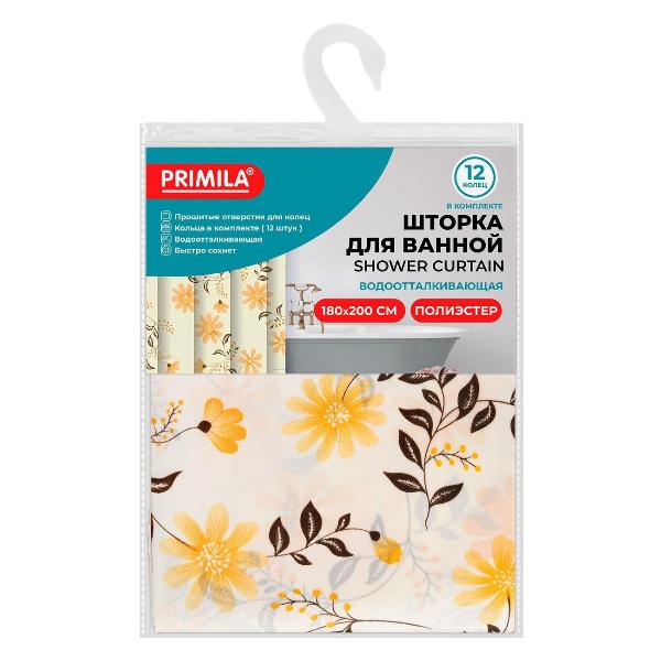 Изображение товара Штора для ванной PRIMILA Полиэстер 180х200см растения
