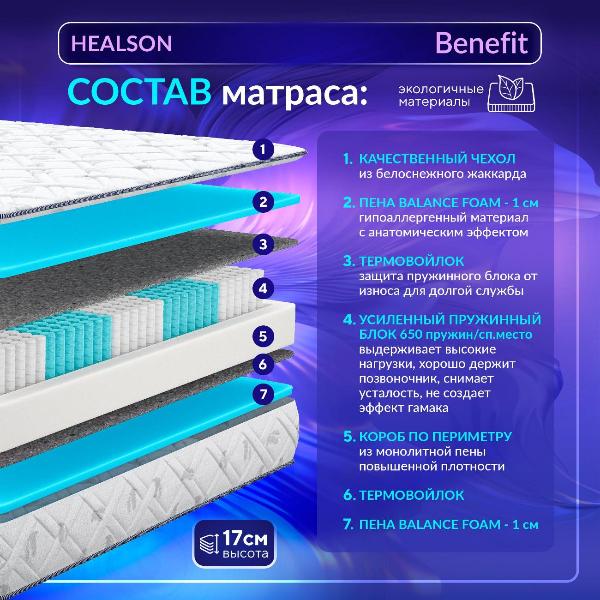 Изображение товара Матрас Healson 180х200 анатомический, пружинный Firm Benefit