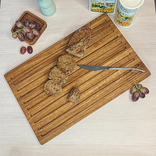 Изображение товара Доска разделочная Uneca для хлеба 44х28х1.7 деревянная, дуб (ДРИ-1904/1)