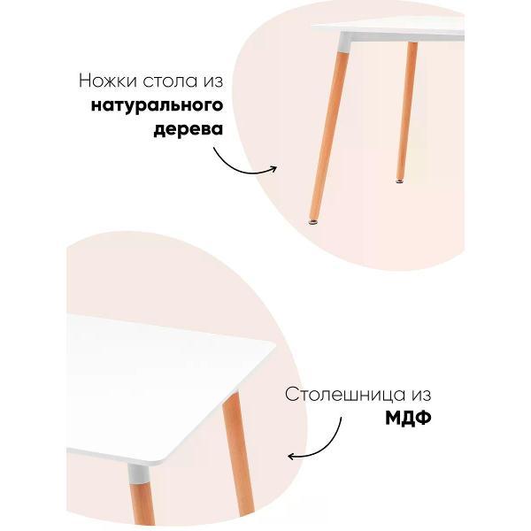 Изображение товара Стол обеденный Stool Group OSLO прямоугольный 120*80 белый на дер. Ножках