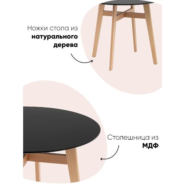 Изображение товара Стол обеденный Stool Group круглый Target Circle 90*90 черный