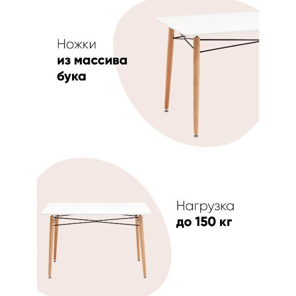 Изображение товара Стол обеденный Stool Group прямоугольный Лондон DSW 120*80, белый