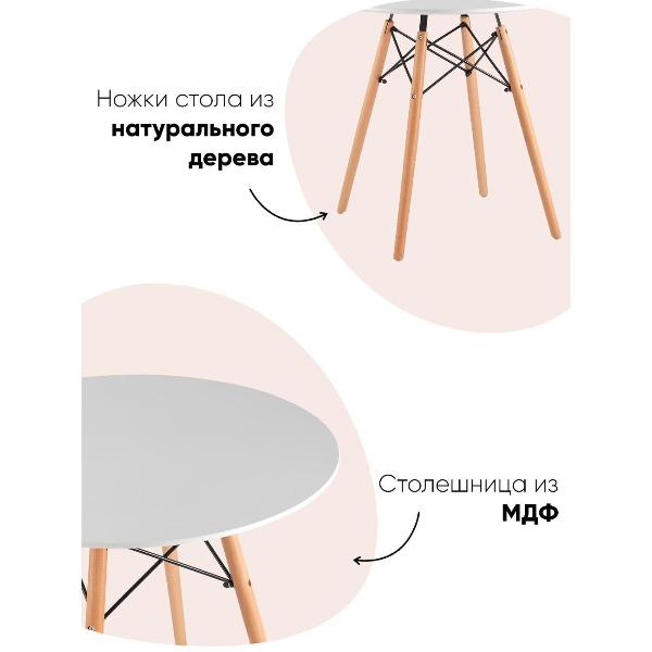 Изображение товара Стол обеденный Stool Group круглый EAMES DSW NEW D80, бежевый