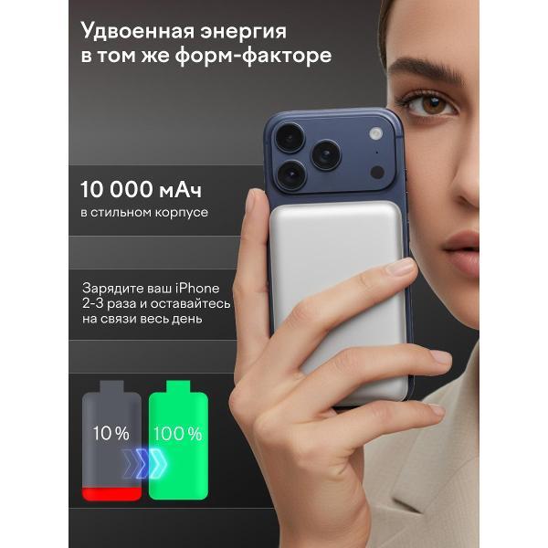 Изображение товара Портативный аккумулятор Magssory Core 10K, MagSafe PBN013 Grey