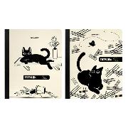 Изображение товара Тетрадь Brauberg ДЭК А5 96л. КОМПЛЕКТ 2 шт.  на сшивке с корешком, клетка, Кот-Непоседа, 405309