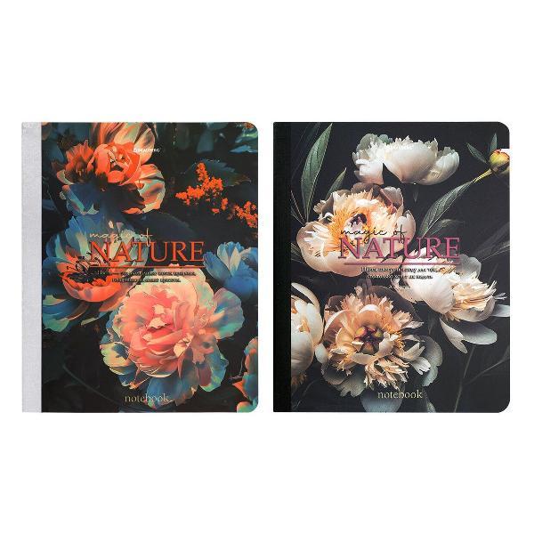 Изображение товара Тетрадь Brauberg ДЭК А5 96л. КОМПЛЕКТ 2 шт.  на сшивке с корешком, клетка, Flowers, 405311