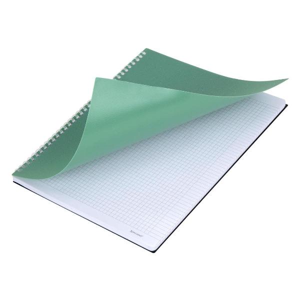 Изображение товара Тетрадь Brauberg обложка пластик, А4 80л. гребень мягкий (силиконовый), клетка, , зеленый, 405355
