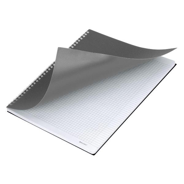 Изображение товара Тетрадь Brauberg обложка пластик, А4 80л. гребень мягкий (силиконовый), клетка, , серый, 405357