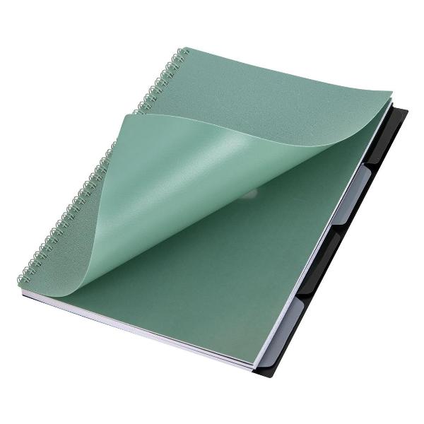 Изображение товара Тетрадь Brauberg обложка пластик, А4 80л. гребень, 4 разделителя, клетка, , зеленый, 405363