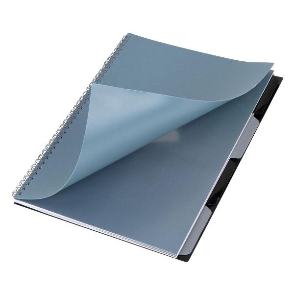 Изображение товара Тетрадь Brauberg обложка пластик, А4 80л. гребень, 4 разделителя, клетка, , синий, 405364