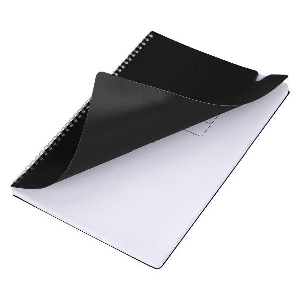 Изображение товара Тетрадь Brauberg обложка пластик, А4 80л. гребень мягкий, вырубка для ручки, клетка, черный, 405371