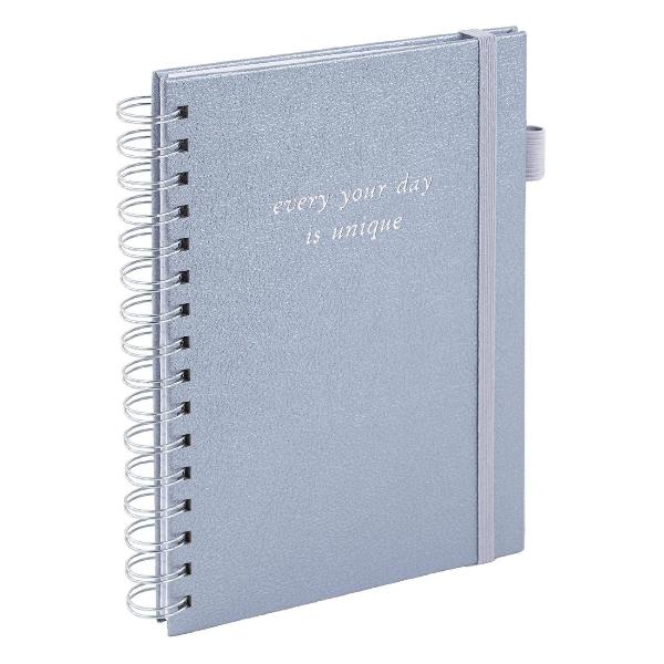 Изображение товара Тетрадь Brauberg на гребне А5 148х216мм  Calipso под кожу, резинка, клетка, 80л, серая, 116253