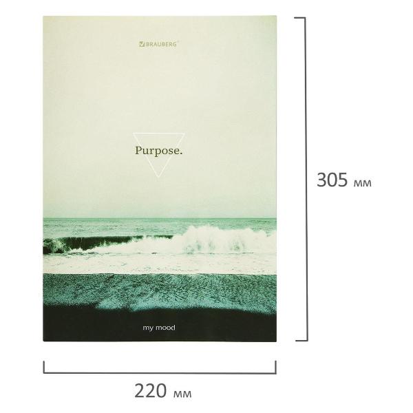 Изображение товара Тетрадь Brauberg на кольцах БОЛЬШАЯ А4 215х305мм, 100л, твердый картон, клетка, , Nature, 405411