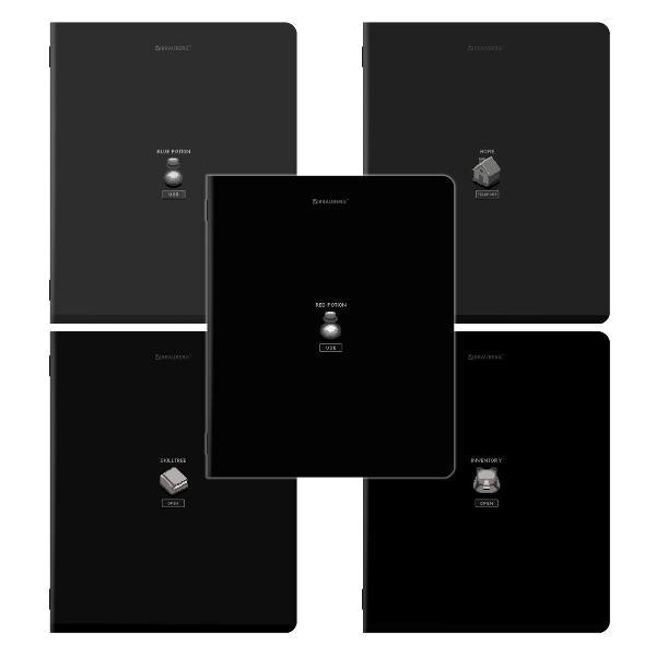 Изображение товара Тетрадь Brauberg ДЭК А5 48л. КОМПЛЕКТ 5 шт.  скоба, клетка, SoftTouch, PIXEL, 404922