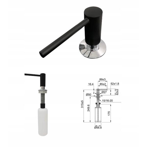 Изображение товара Дозатор для жидкого мыла Franke Comfort черный матовый