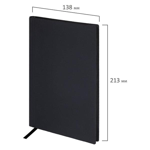 Изображение товара Блокнот для записей Brauberg А5 138x213мм Personal, под кожу, 80 листов, клетка, черный, 116608