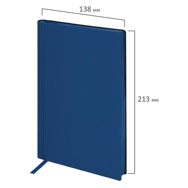 Изображение товара Блокнот для записей Brauberg А5 138x213мм Personal, под кожу, 80 листов, клетка, синий, 116613