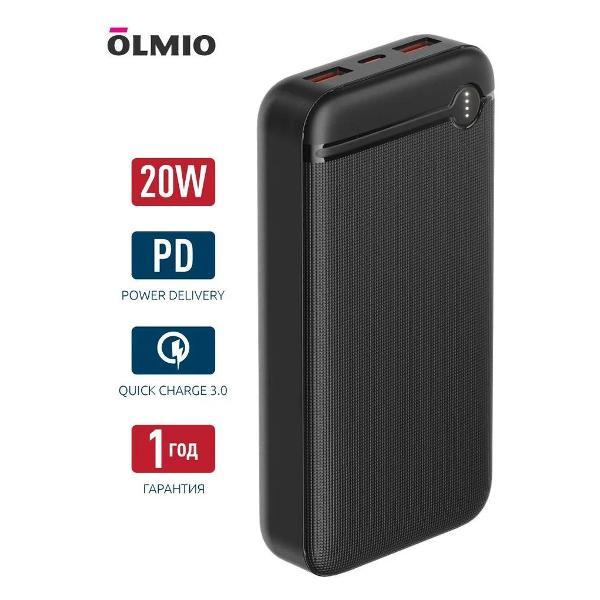 Изображение товара Портативный аккумулятор для смартфона Olmio P-20, 20000mAh, black