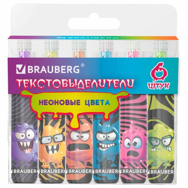 Изображение товара Текстовыделитель Brauberg Brg Монстрики 6 Цветов