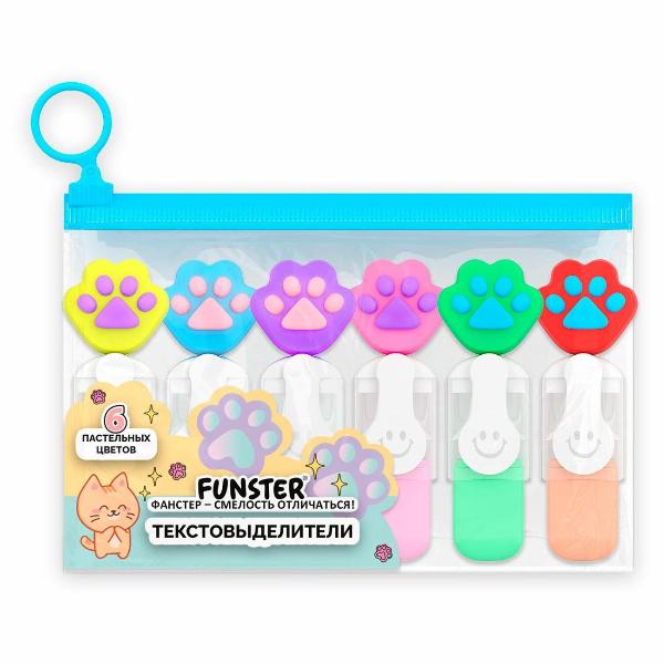 Изображение товара Текстовыделитель Brauberg Funster Лапки Пастель 6 Цветов