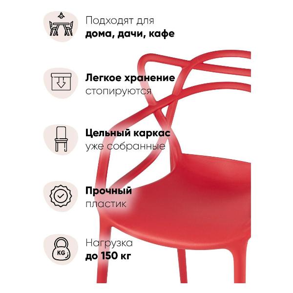 Изображение товара Стул Stool Group для кухни обеденный Masters, пластик красный (комплект 4 стула)