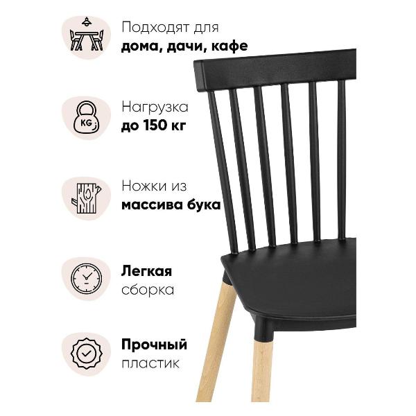 Изображение товара Стул Stool Group для кухни обеденный Field, пластик черный (комплект 4 стула)