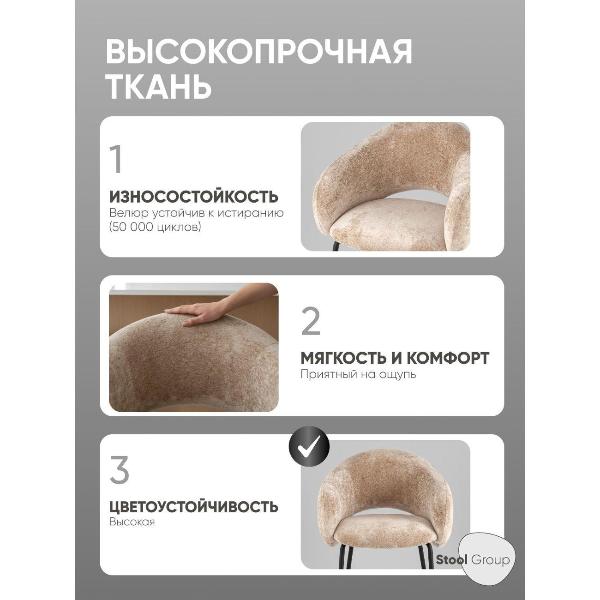 Изображение товара Стул Stool Group обеденный Bren велюр, мокка (комплект 2 стула)