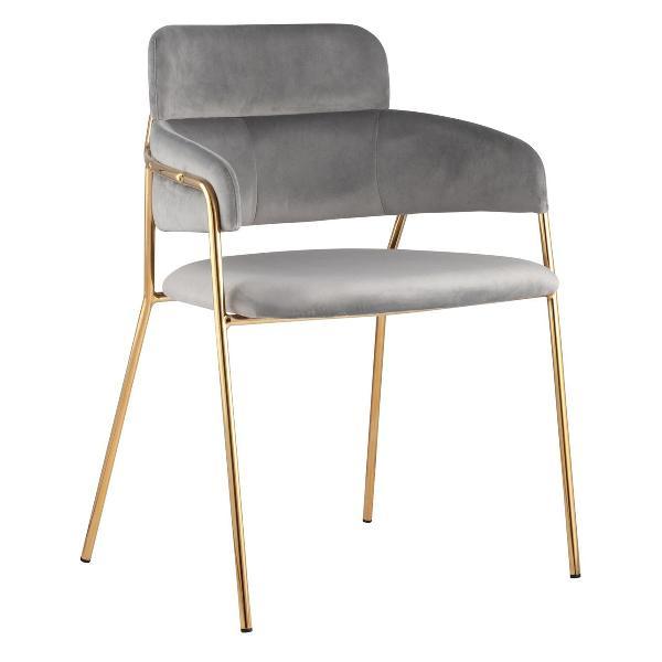 Изображение товара Стул Stool Group для кухни обеденный Полин, велюр, светло-серый