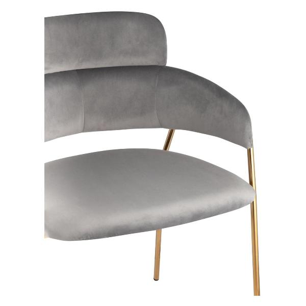 Изображение товара Стул Stool Group для кухни обеденный Полин, велюр, светло-серый (комплект 2 стула)