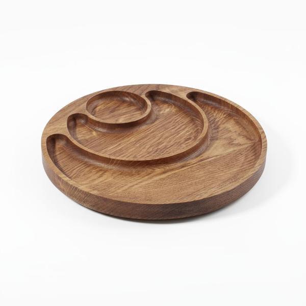 Изображение товара Менажница Uneca 3 секции #27см дубовая ДРВ-20/1