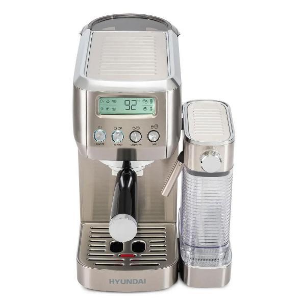Изображение товара Кофемашина рожкового типа Hyundai HEM-9999, 1350 Вт, серебристый