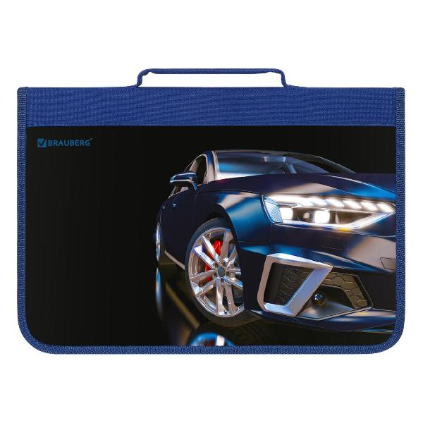 Изображение товара Папка Brauberg А4 с ручкой синий суперкар