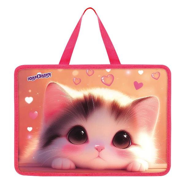 Изображение товара Папка Юнландия А4 с ручками мечтательный котенок