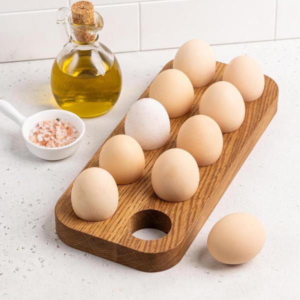 Изображение товара Подставка для яйца Uneca для 10 яиц дерево дуб ДРВ-35/1