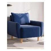 Изображение товара Кресло Правила мебели Аксель для отдыха дома, со съемной подушкой, на высоких ножках, 89х86х80 см, Синий, велюр