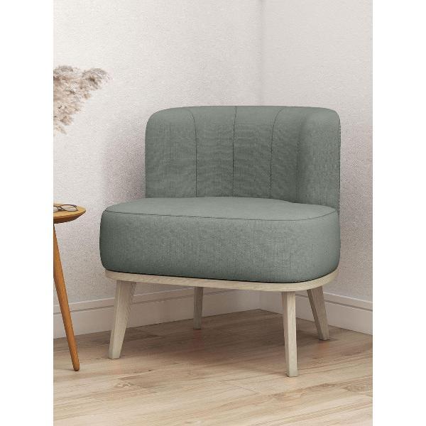 Изображение товара Кресло Правила мебели Эмили для отдыха дома, на высоких ножках, 69х64х76 см, Лак / Серый, велюр