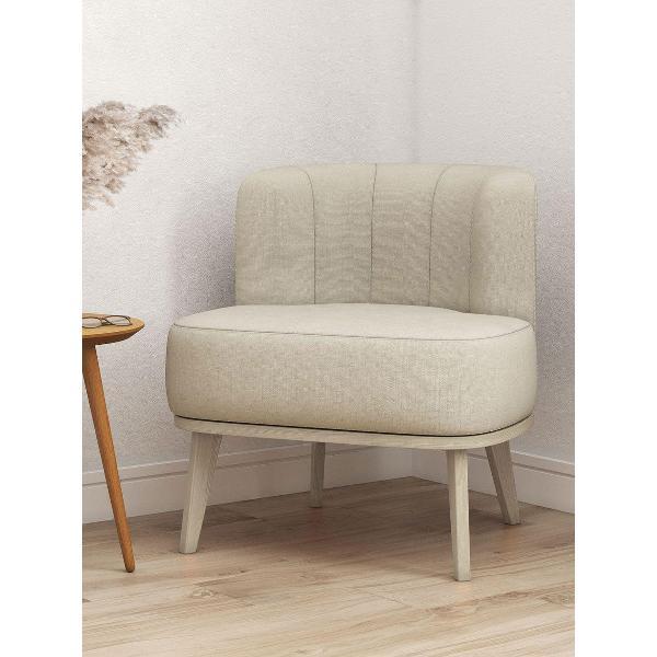 Изображение товара Кресло Правила мебели Эмили для отдыха дома, на высоких ножках, 69х64х76 см, Лак / Бежевый, велюр