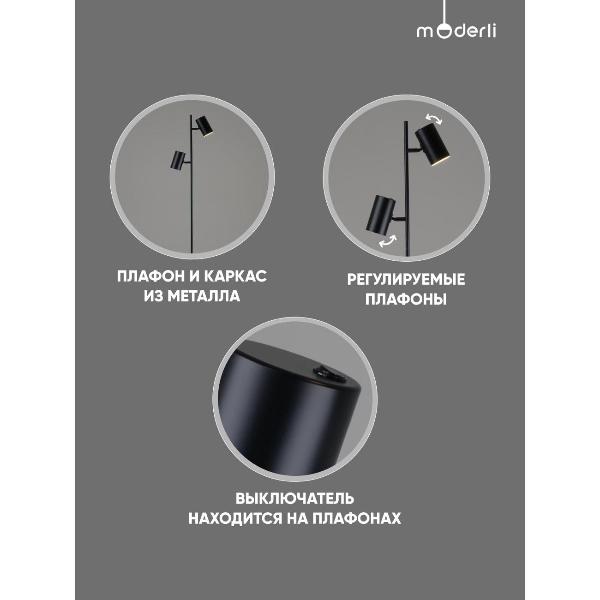 Изображение товара Светильник напольный, торшер Moderli V11329-2F Ashes