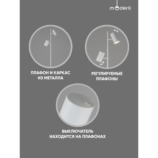 Изображение товара Светильник напольный, торшер Moderli V11331-2F Ashes