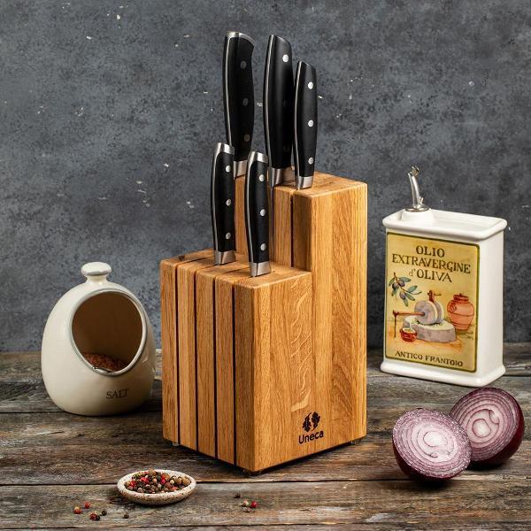 Изображение товара Подставка Uneca для 8 ножей дерево дуб ДРБ-952/1